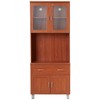 HODEDAH IMPORT Tall Standing Kitchen Cabinet with Top and Bottom