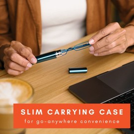 MicroVision Optical Original Mini Reader Reading Glasses With Tube Case, Durable Stainless Steel Frame For Women and Men Lightweight & Pocket-Sized Eyeglasses as Seen on Oprah, Purple, +1.50