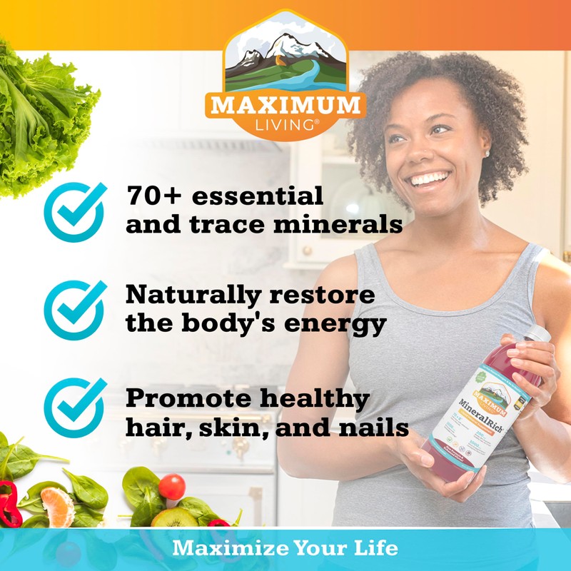 Maximum Living MineralRich - Minerals Supplement - Sugar Free Liquid