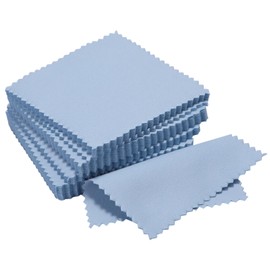 Rubonarie Silver Polishing Cloth Disposable Silver Polishing Cloth for Silver Precious Metals Gray Jewelry Polishing Cloth Silver Polishing Cloth 100 Pieces (Blue)