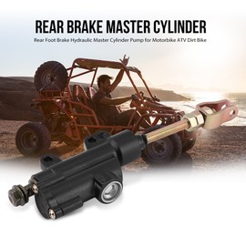 EVGATSAUTO Hydraulic Pump, Universal Hydraulic Brake Master Cylinder Pump Rear Foot Brake Cylinder for Motorcycle, ATV, Dirt Bike (Silver, Black)