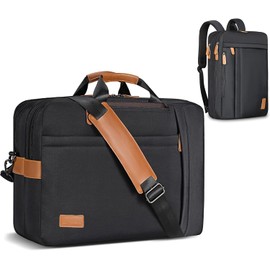 Estarer Convertible Laptop Messenger Bag 17-17.3 Inch Mens Computer Bag Canvas Satchel Briefcase Backpack Rucksack for Work Office Travel