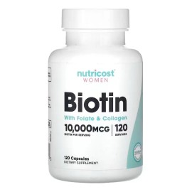 Nutricost Women Biotina Con Folato Y Colágeno 120 Caps Sabor Sin Sabor