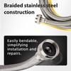 2 Pack Foskan 5FT Stainless Steel Braided Washing Machine Hose,Burst
