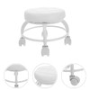 Healeved Low Rolling Stool with Wheels PU Leather Low Stool