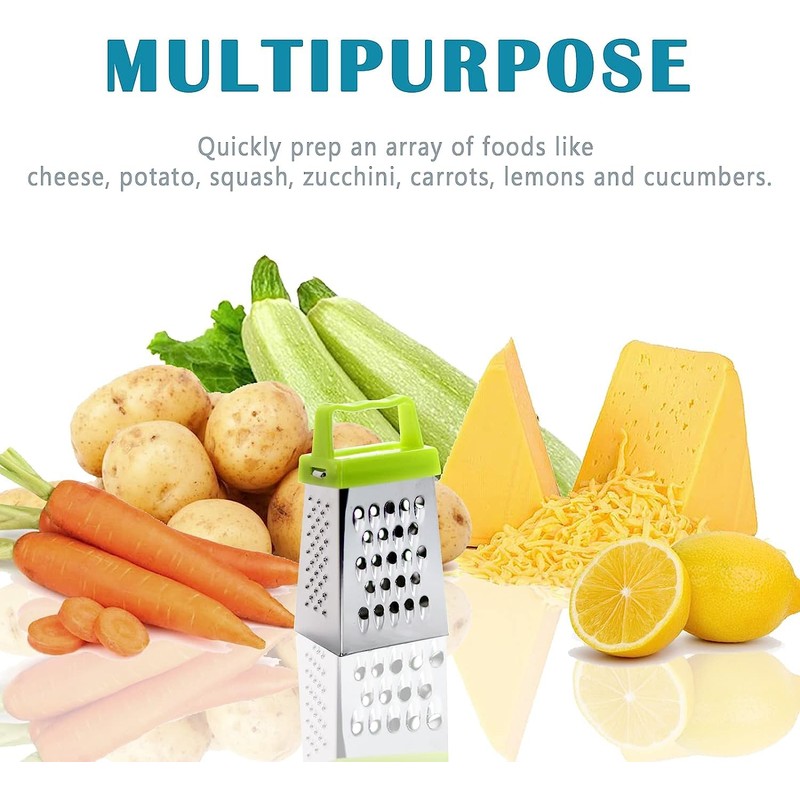 3Pcs Mini Cheese Grater, Professional Box Grater, Stainless Steel with