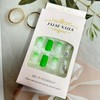 Green Press on Nail Short Square Artificial Acrylic Nails White