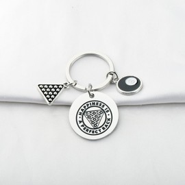 ENSIANTH Billard-Schlüsselanhänger, Billard-Geschenk für Billard-Liebhaber, Billardkugel-Schlüsselanhänger, 8 Bälle, Pool-Geschenke für Poolspieler, Schmuck, 25515 Billardschlüssel, 42