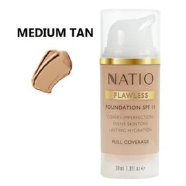 Natio Buy Natio Flawless Foundation SPF 15 Medium Tan 30ml Online | Chempro Chemists