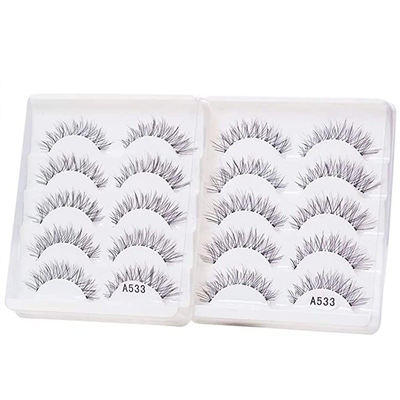 KFZR 5 Pairs Natural Look False Eyelashes Handmade Soft 3D