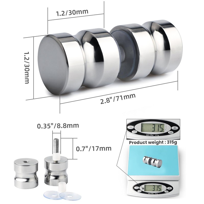 Alise Shower Glass Door Handle,Sliding Shower Doors Knob Back-to-Back Pull