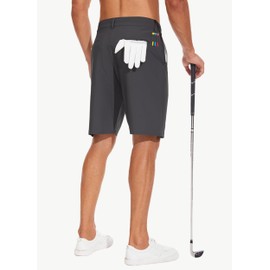 JWM Mens 7"/9" Stretch Golf Shorts - Lightweight Hybrid Casual Dress Work Flat Front Shorts with 5 Pockets Quick Dry UPF50