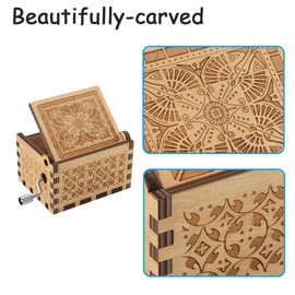 Birthday Gifts for Dad Father Daddy Papa, Present Gift for Dad Papa Things for Dad Father Wooden Hand Cranked Music Box for Christmas Father's Day Special Gift from Son Daughter Kids (Gifts for Dad)