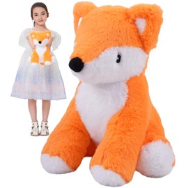 CASAGOOD Cute Orange Fox Stuffed Animals Super Soft Fox Plush Toys Stuffed Fox Plushies Animal with Big Tail Fox Plush Doll Animal Toy for Kids & Lovers 12 INCH