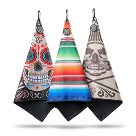 Magnetic Golf Towel, Ultra-Absorbent, Durable & Convenient, Caddie:_Sugar Skull Golf Towel