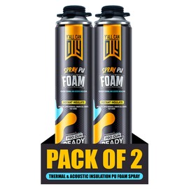 Spray Foam Insulation (2 Pk) – Expanding Polyurethane Sealant for Thermal & Acoustic Insulation – Seals with Precision for Professional-Grade Results & Fills Gaps Cracks – Gross Weight: 780g