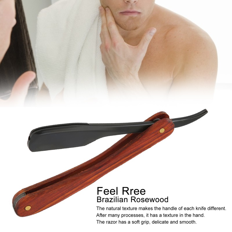 Old Fashioned Folding Barber Straight Edge Razor Rosewood Men's Shaving