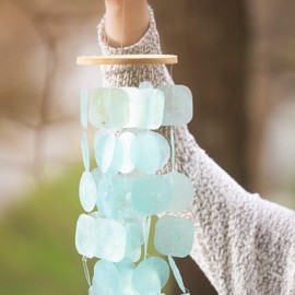 Solange & Frances Wind Chimes for Outside, Sea Glass Windchimes for Outside, Gifts for Mom, Ideal Gifts for Women who Have Everything, Outdoor Summer Decor