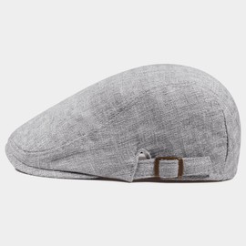 PivotWing Schiebermütze Herren Cap Herren Leicht Atmungsaktiv Schirmmütze Herren Weich Leinen Baskenmütze Herren Weich Netzgewebe Flatcap Verstellbar Sommermütze Outdoor Hellgrau One Size