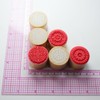 FOONEA 6 Pieces Floral Pattern Round Wooden Rubber Stamp for