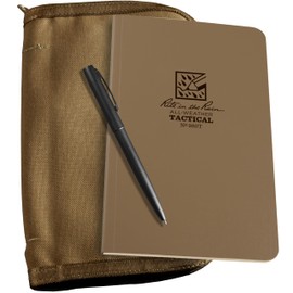 Rite in the Rain Weatherproof Tactical Field Kit: Tan CORDURA Fabric Cover, 4.625" x 7.25" Tan Tactical Notebook, and Weatherproof Pen (No. 980T-KIT)