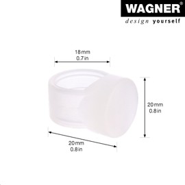 WAGNER Door Handle / Window Buffer Ring Set of 4 Diameter 18 x 20 x 20 mm Unusual Wall Buffer Signal Red for All Doors with Latches with Diameter 18 mm to Attach - 15525404