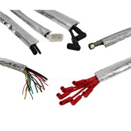 Cubierta de manguera de alambre con aislamiento de fibra de vidrio y protección térmica metálica de aluminio, 1/2 Inch, 10 Foot