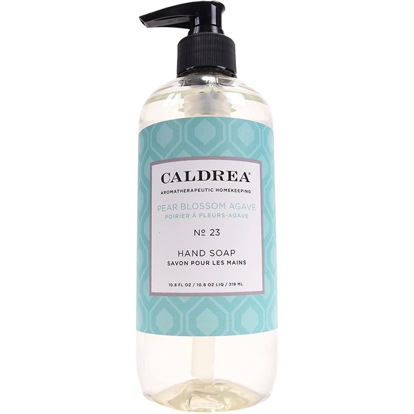 Caldrea Hand Wash Soap, Aloe Vera Gel, Olive Oil and Essential Oils to Cleanse and Condition, Pear Blossom Agave Scent, 10.8 oz
