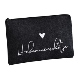 Felt Bag Thank You for the Midwife | Midwife Treasures | Dark Grey Mottled