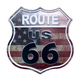 [ALOHAMONI] American USA Tin Plate Route 66 Big Size Sign Vintage Metal Plate License Plate Retro California West Coast Hawaii Route 66 (2) US