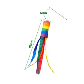 tangger 4 Packs Windsock Wind Chimes Wind Socks Windsock Fish Rainbow Wind Chime Wind Turbine Rainbow Hanging Decoration Patriotic Windsock Waterproof Material for Outdoor Use (13 x 88 cm)