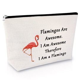 Flamingo Lover Gifts for Women Makeup Bag Flamingo Inspirational Gift for Girls Friend Birthday Gift Animal Lovers Gift for Sister Daughter Flamingo Theme Gift Cosmetic Bag Christmas Cosmetic Pouch