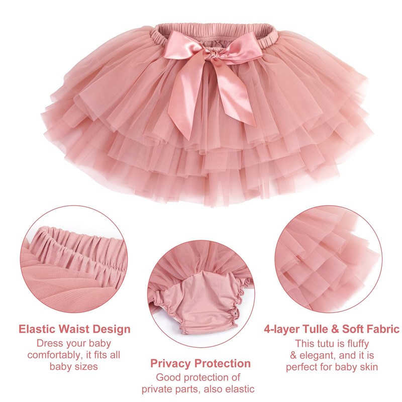 Yxiang Layered Ballet Tulle Tutu Rose Red Skirt for Baby