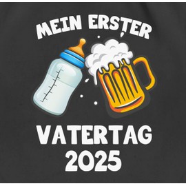 Turnbeutel Rucksack - Geschenk zum - Mein erster Vatertag Bier und Milchflasche | Vater von Junge - Unisize - Schwarz - papa fater tag fatertags daddy dad paps männertag+geschenke maennertag