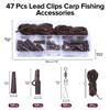 DONQL 47 Pcs Lead Clips Carp Fishing Accessories with Clips