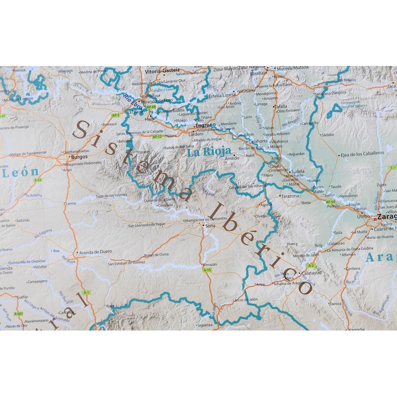 GeoMetro: Large map of Spain with full lamination (wall map)