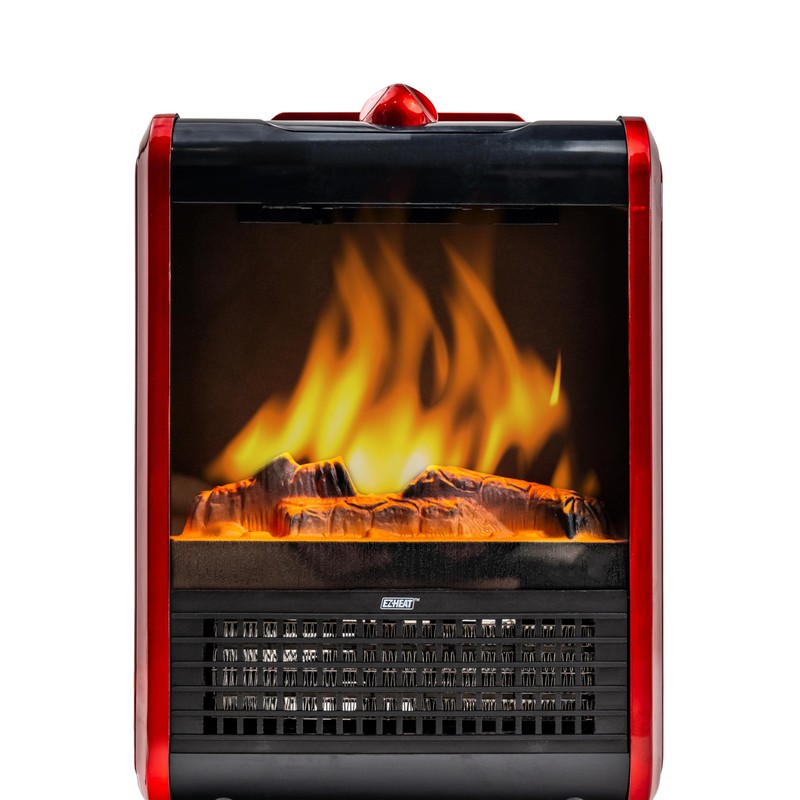 EZ-HEAT 1,200-Watt Mini Fireplace Space Heater with Realistic 3D Flame,