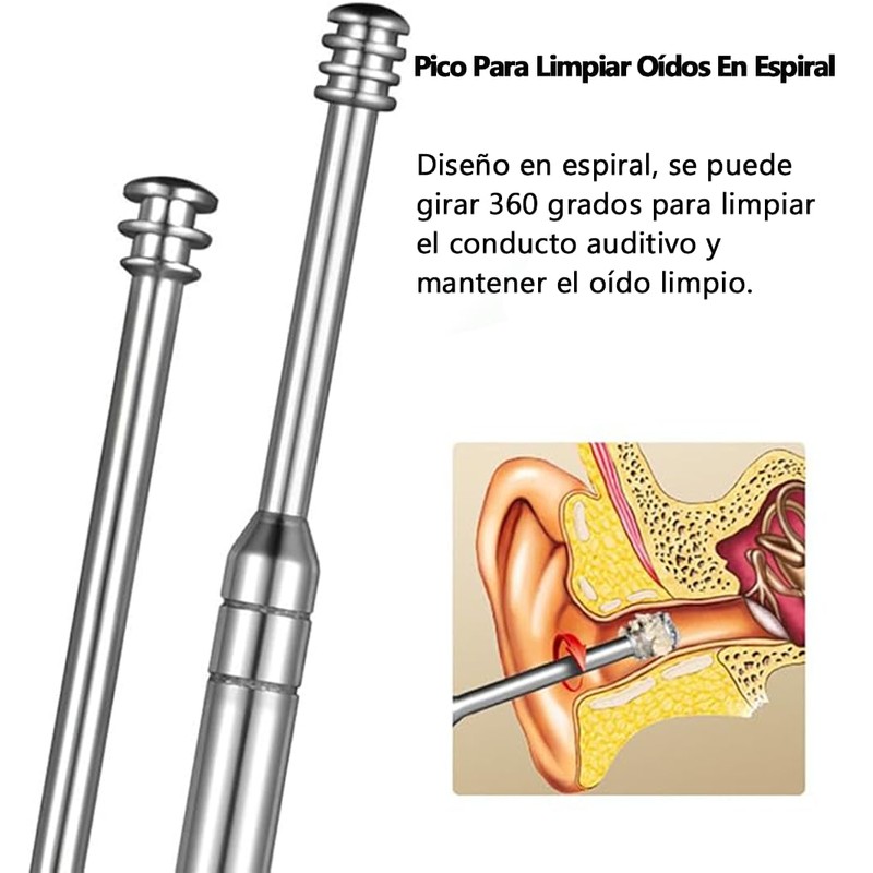 Lumbor37 Kit de Eliminación de Cera Oído, Herramienta para Limpieza