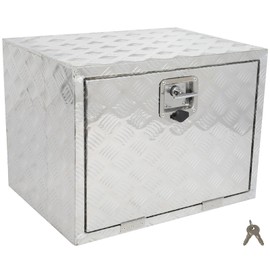 ANPART 24″ Truck Bed Storage Box Universal Rear Tool Box 1PC Silver Aluminum Truck Box