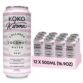 Coco Luxe / Koko & Karma Coconut water with Marine Collagen and Acai Berry 16.9oz (12 pack case)