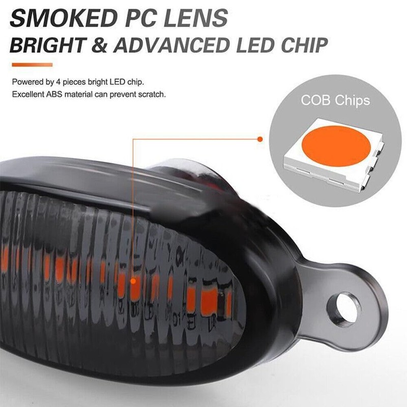 UCCKEYI 1Set(6Pieces) Universal Amber LED Lights Front Grille Lights for