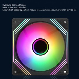 140mm ARGB PWM Chassis Fan, DIY Colorful Speed Adjustable Case Fans, Anti-Vibration Pads, 5V 3-PIN Connector Quiet Cooling Fan for CPU Cooler, Radiator, PC Chassis (Regular Black)