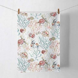 Ambiente Kitchen Towel Sea Animals Animals Maritime Beach Collection Tea Towel Drying Towel Approx. 50 x 70 cm 1 Piece