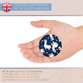 Destination Vinyl ltd Magnet for Refrigerator, Fridge - Cute Llama Love Hearts African Llamas for Office, Cabinet and Whiteboard, Magnetic Stickers, 8348