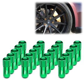 Green 20 PCS M12x1.5 Lug Nuts 60mm Extended Tuner Aluminum Wheels Rims Cap WN02