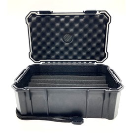 Elevate Bar Co.™ Travel Humidor Cigar Carrying Case - 15- Count- Waterproof, Crushproof, Airtight Seal, Durable Black Portable Case