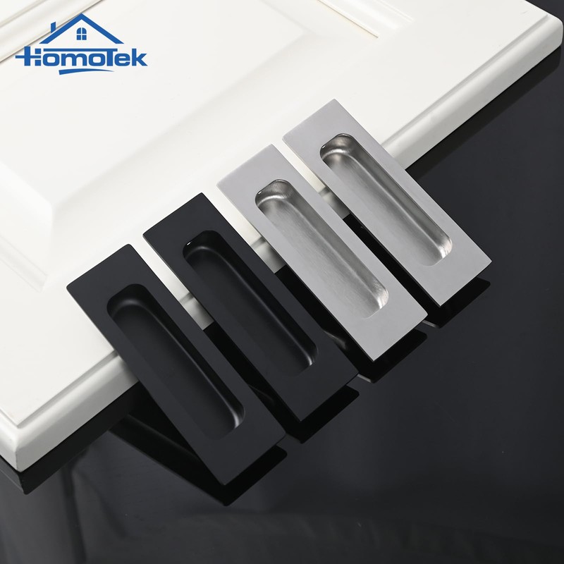 HOMOTEK 4 Pack 120mm Flush Sliding Closet Door Pulls, Recessed