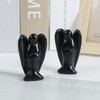 Lovionus89 Natural Black Obsidian Angel Statue, Hand Carved Stone Healing