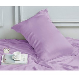 INSSL Silk Pillowcase Christmas Gift for Women, Mulberry Silk Pillowcase for Hair and Skin and Stay Comfortable and Breathable During Sleep. (Purple, 20"×26")