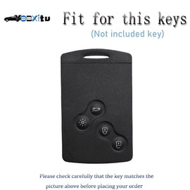 Ysbxitu For Renault Dacia with 4 Buttons Key Cover Accessories Fits Renault Clio Captur Scenic Megane 4 Duster Sandero Twingo Koleos Zoe Scratch-Resistant Car Key Cover A Black